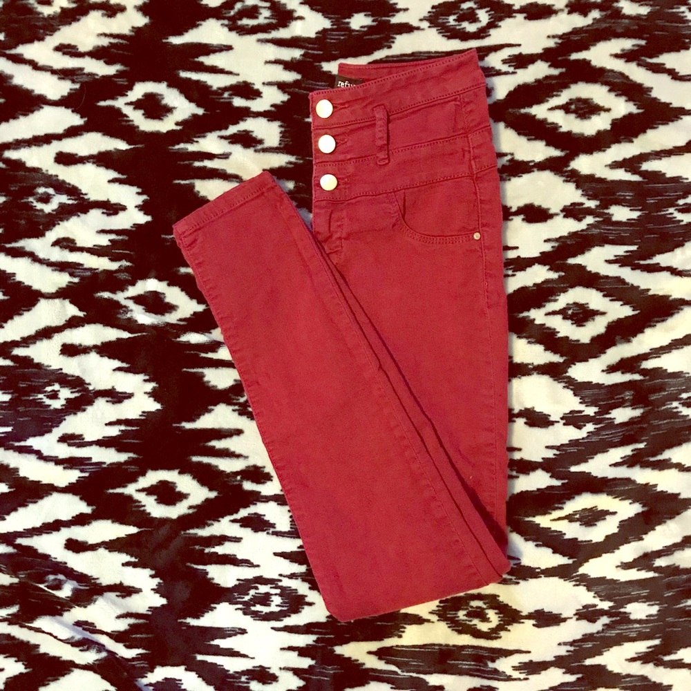 Red High-Waisted Pants